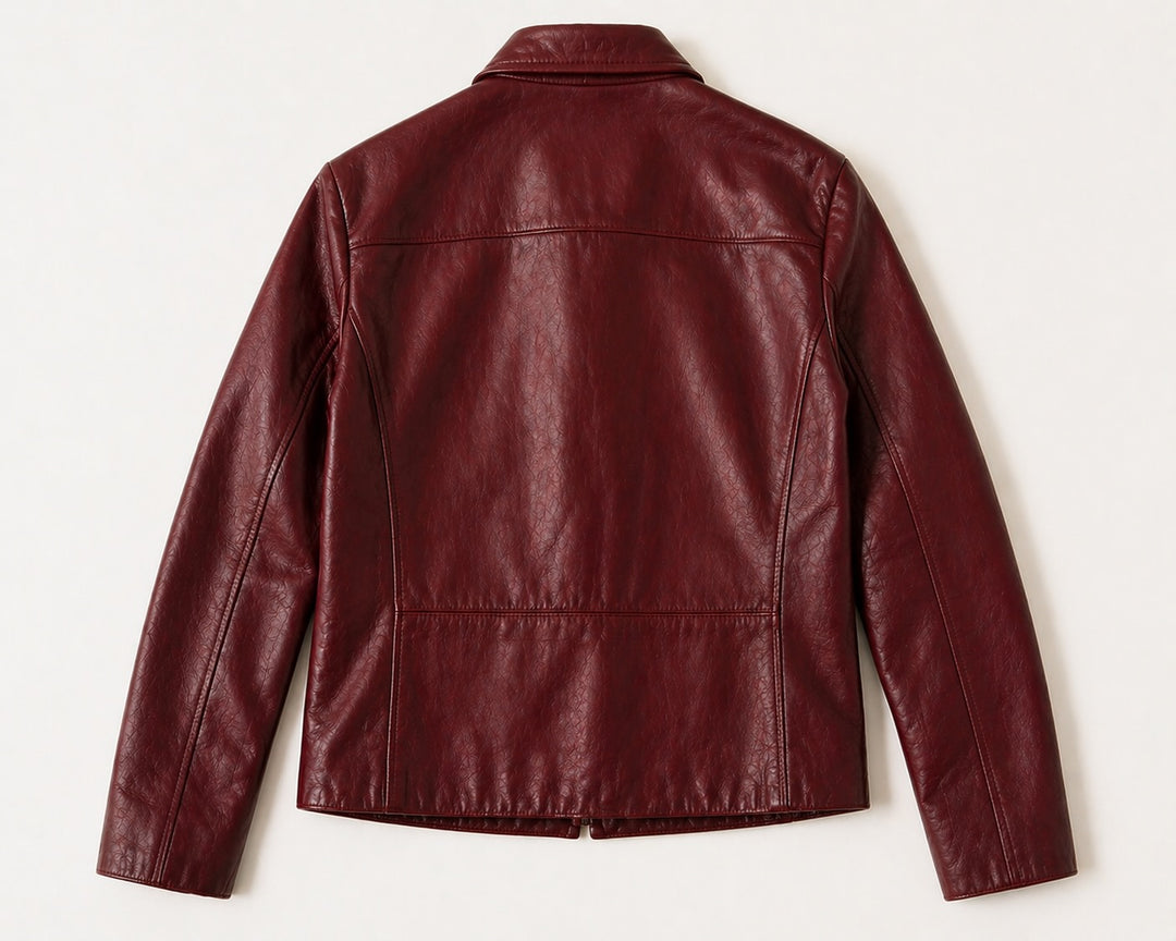 Slim Fit Red Leather Jacket