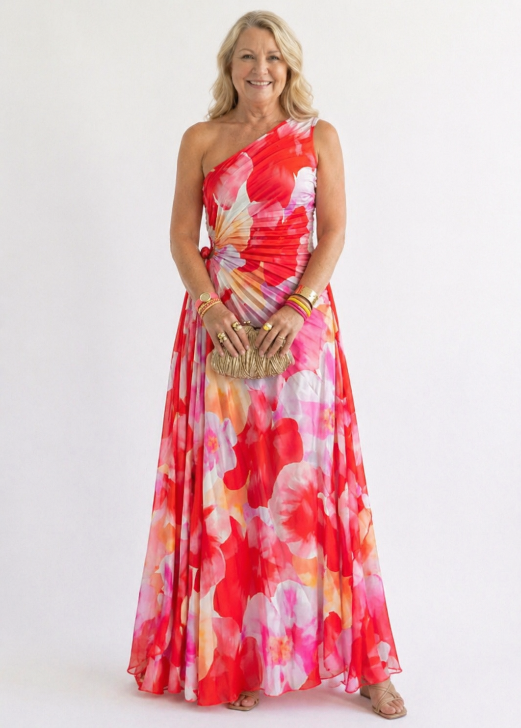 Violet & Grace™ | Pleated One-Shoulder Dress