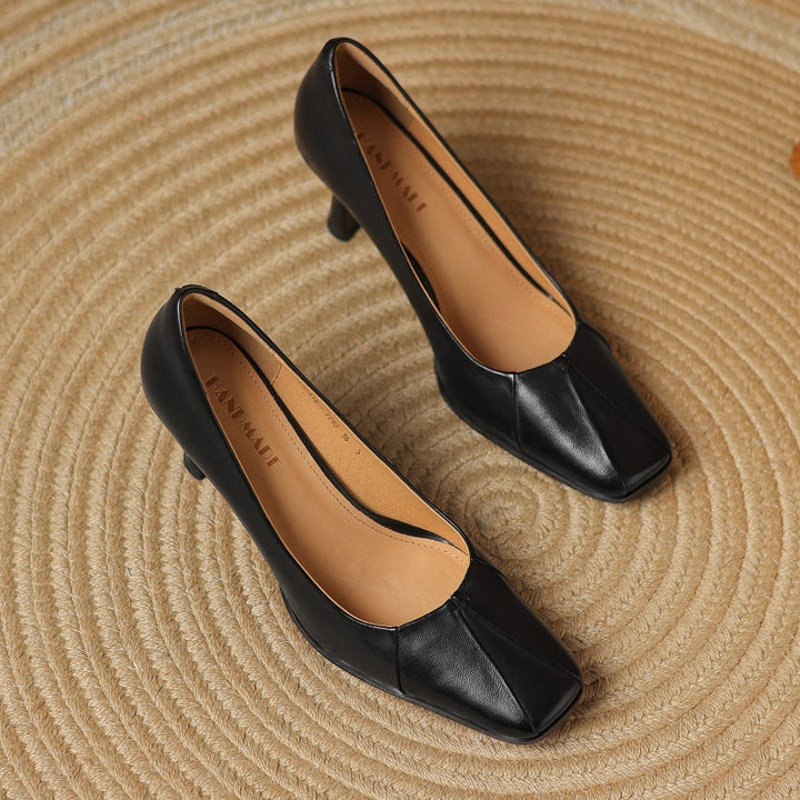 Alouette | Leather Square-Toe Pumps
