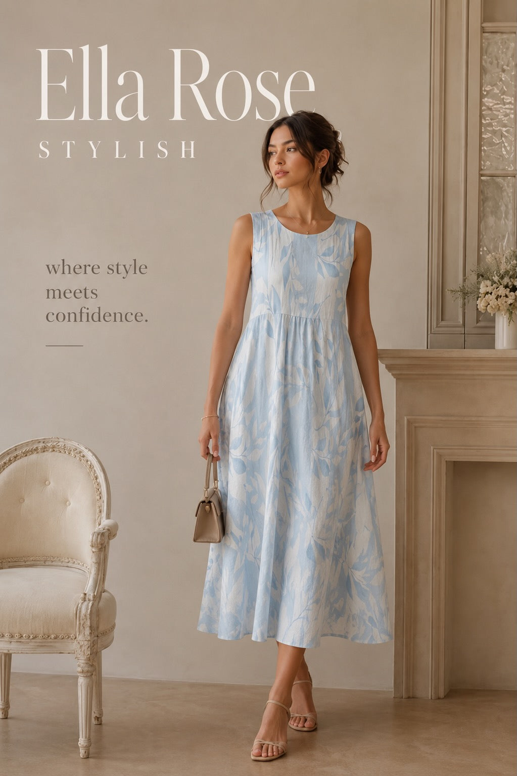 Joy | Leafy Midi Dress