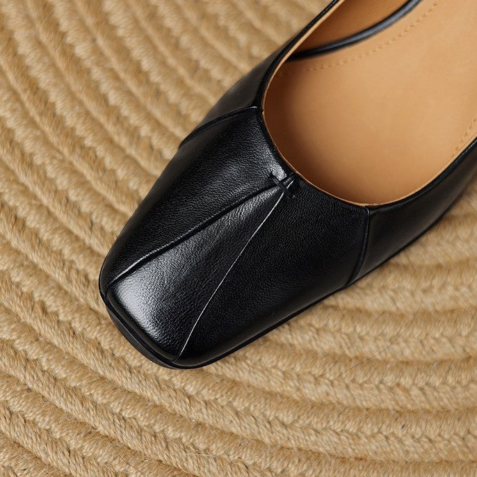 Alouette | Leather Square-Toe Pumps