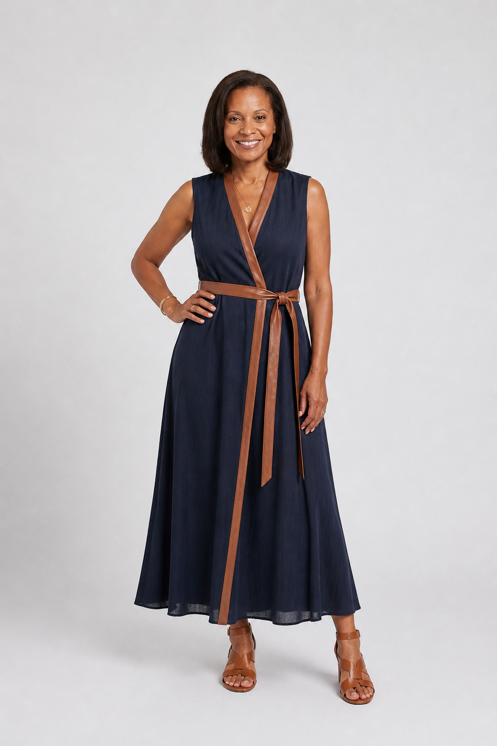 Myra | Contrast Line Midi Dress