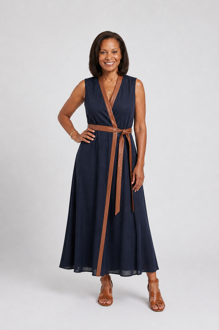 Myra | Contrast Line Midi Dress