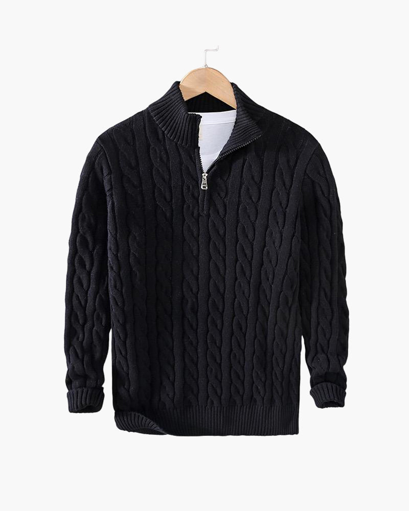 Weston Zipped Cable Sweater