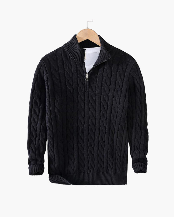 Weston Zipped Cable Sweater