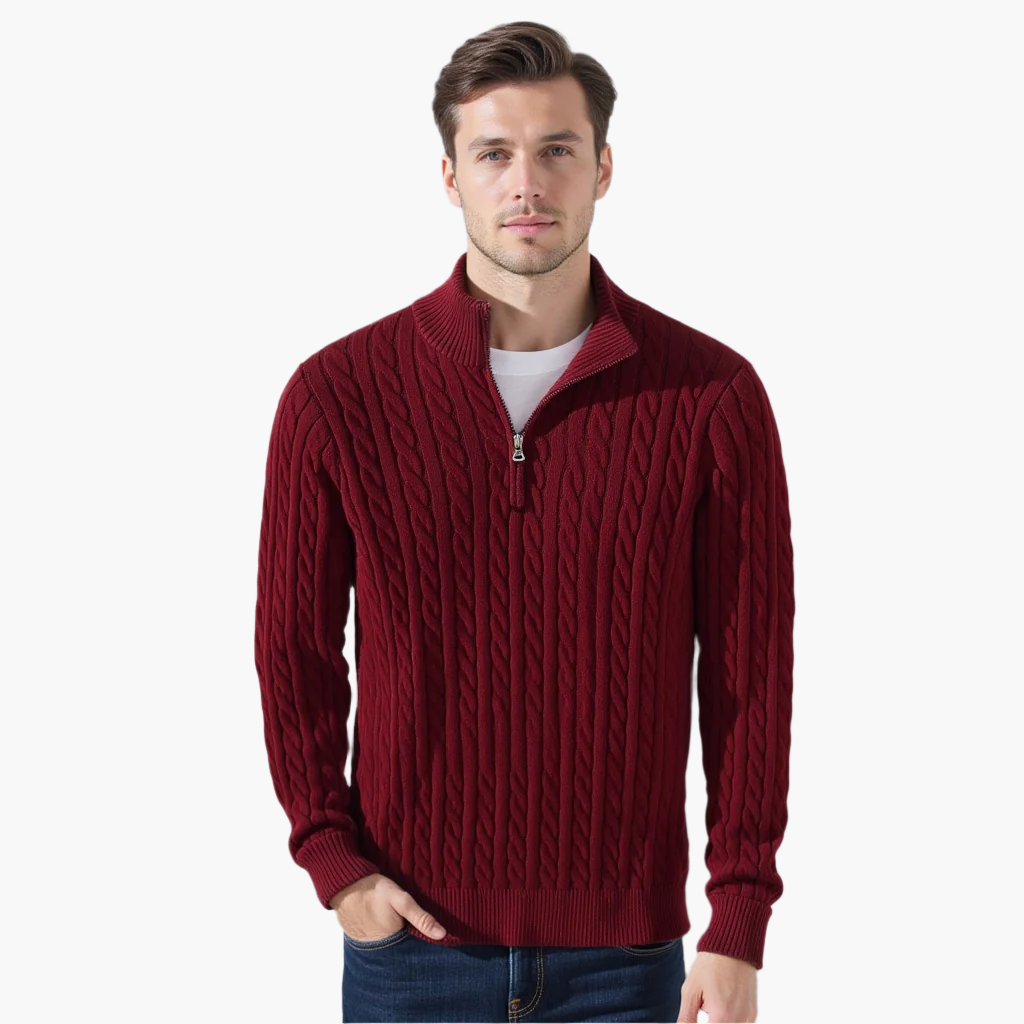 Weston Zipped Cable Sweater