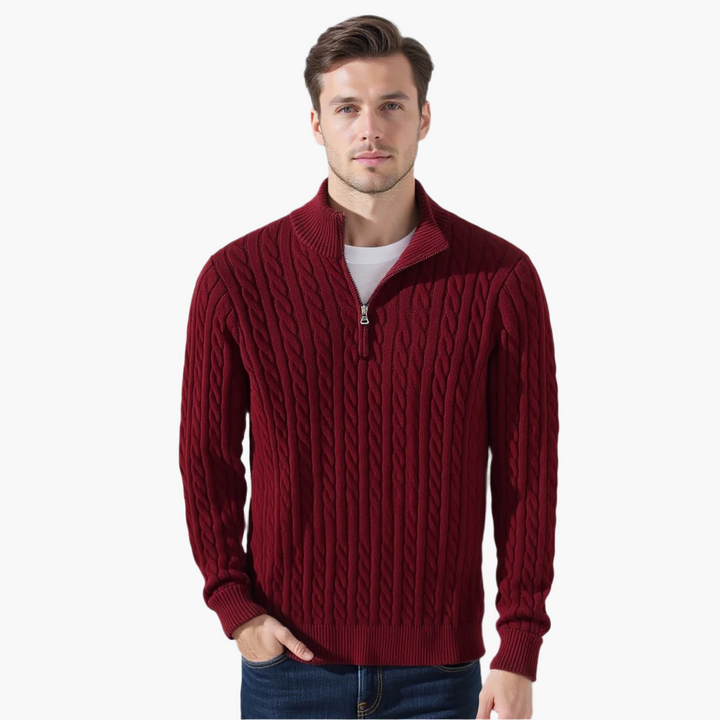 Weston Zipped Cable Sweater