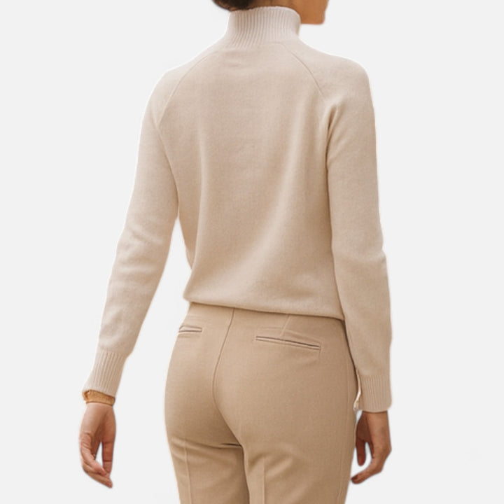 Roselains | Women's Merino Wool & Cashmere Mock-Neck Sweater