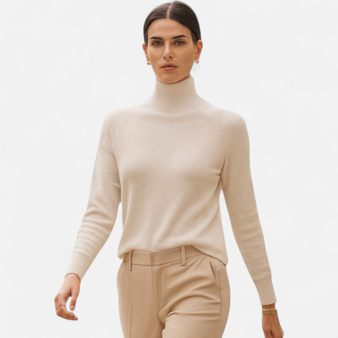 Roselains | Women's Merino Wool & Cashmere Mock-Neck Sweater