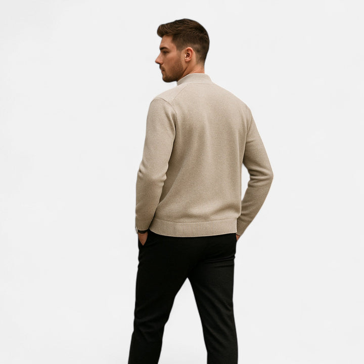 Roselains | Men’s Merino Wool Zip Sweater