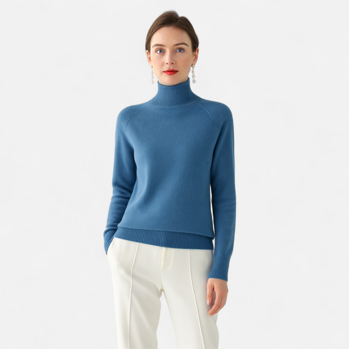 Roselains | Women's Merino Wool & Cashmere Mock-Neck Sweater