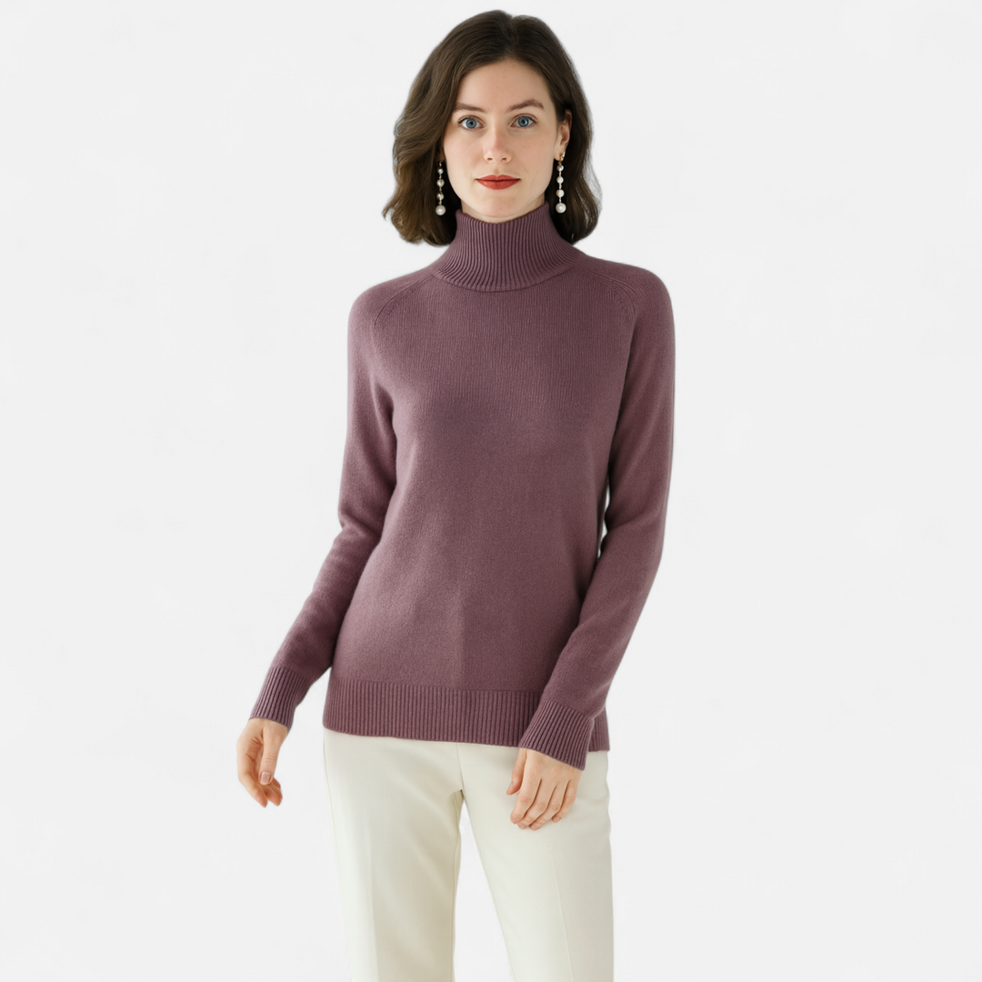 Roselains | Women's Merino Wool & Cashmere Mock-Neck Sweater