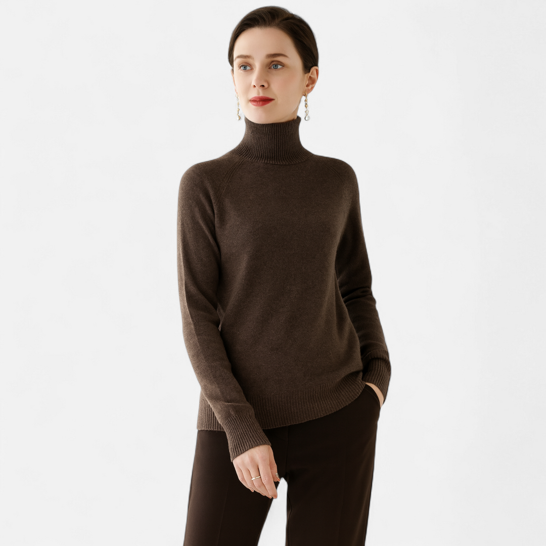 Roselains | Women's Merino Wool & Cashmere Mock-Neck Sweater