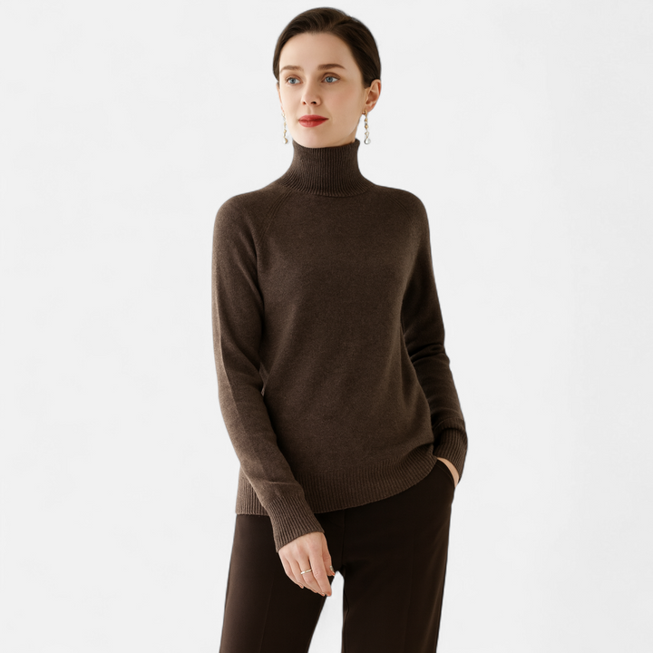 Roselains | Women's Merino Wool & Cashmere Mock-Neck Sweater