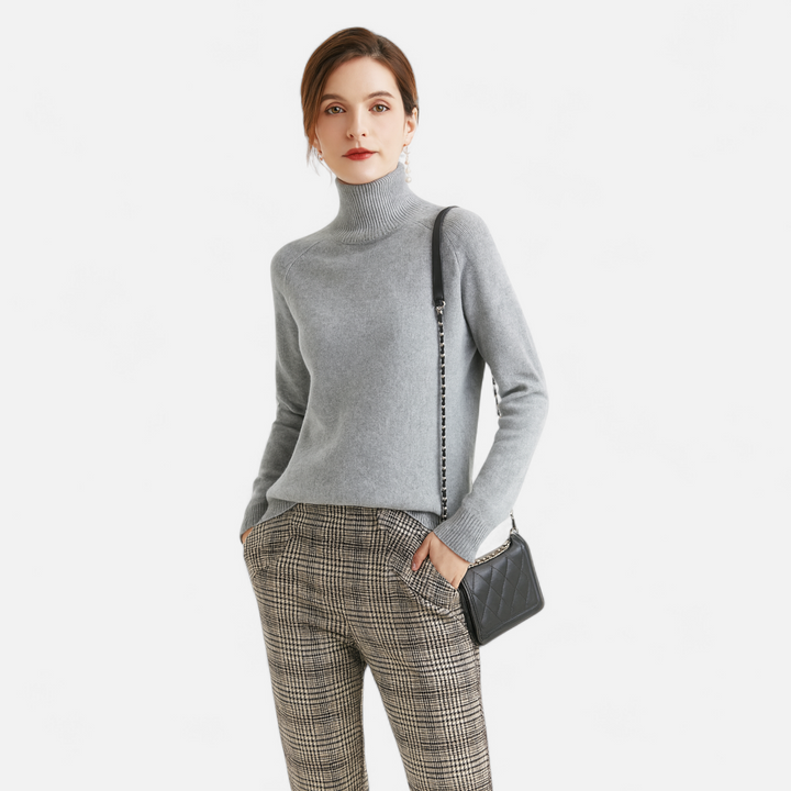 Roselains | Women's Merino Wool & Cashmere Mock-Neck Sweater