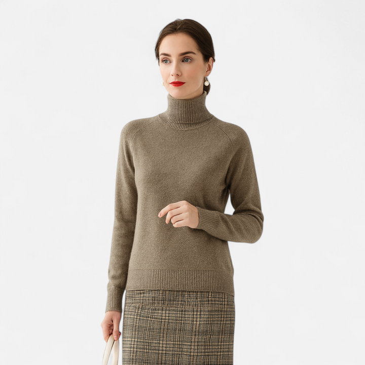 Roselains | Women's Merino Wool & Cashmere Mock-Neck Sweater