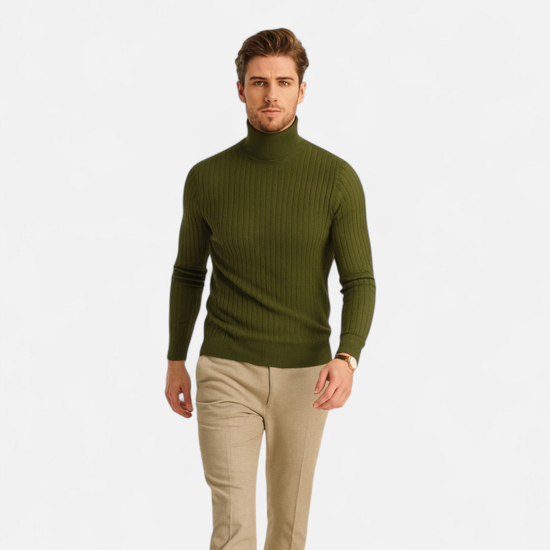 Roselains | Men’s Wool Turtleneck – High Neck Winter Elegance