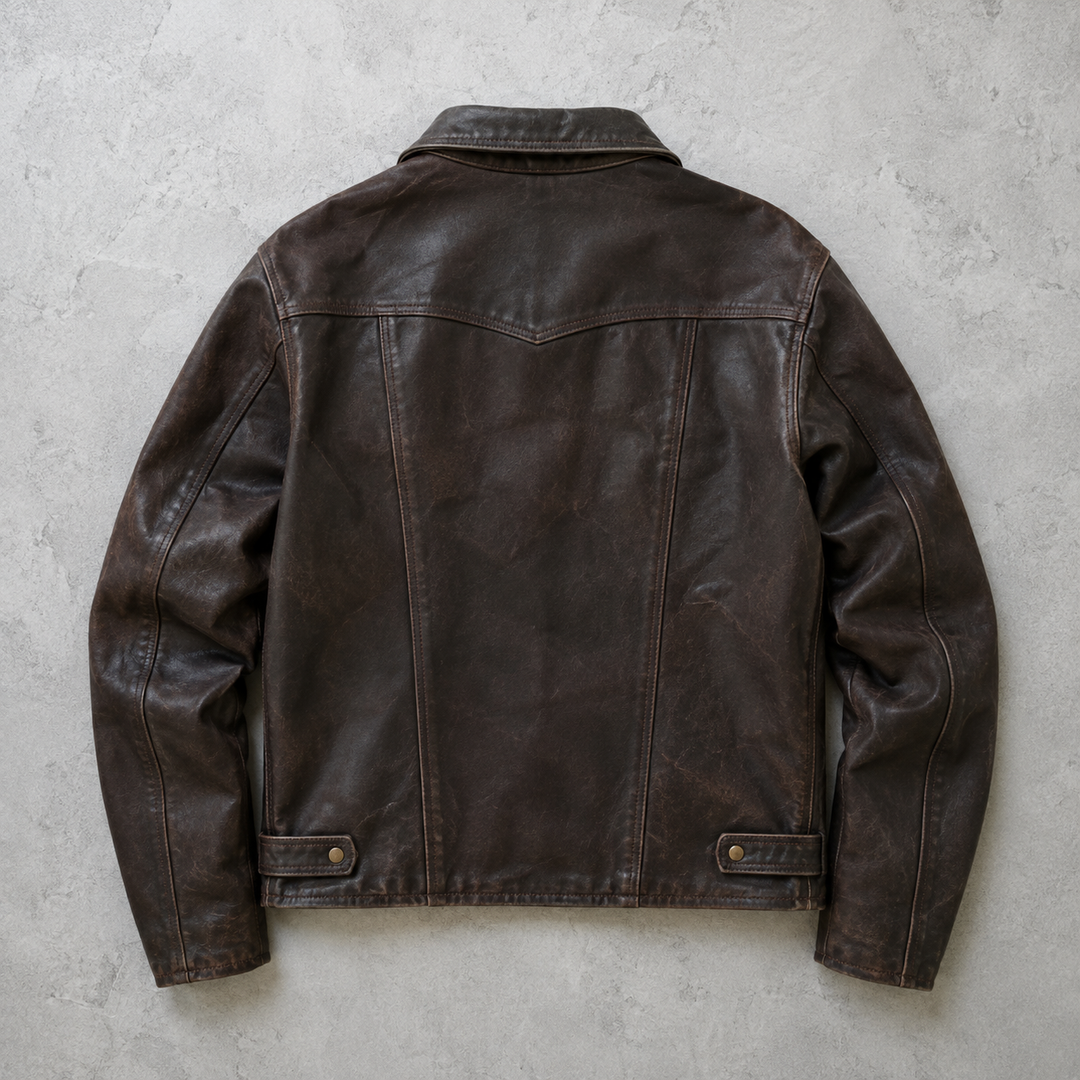 Ella │ Vintage Buckle Leather Jacket
