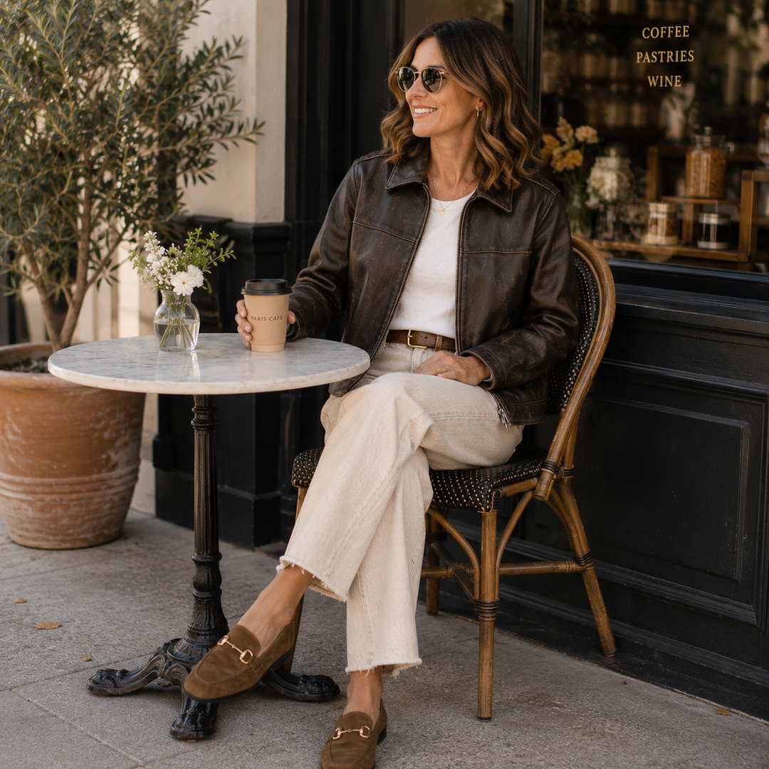 Distressed Brown Leather Jacket