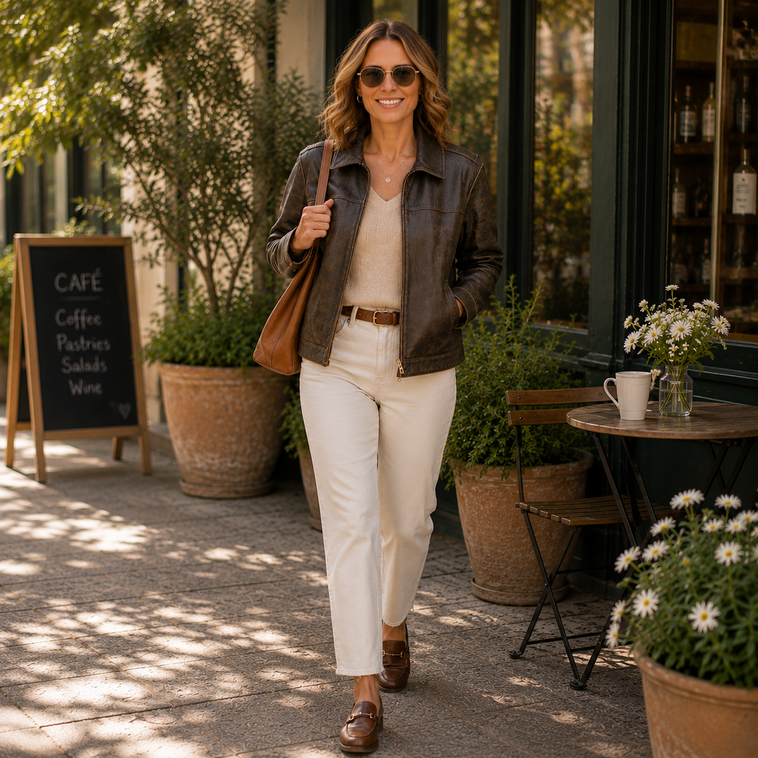 Distressed Brown Leather Jacket