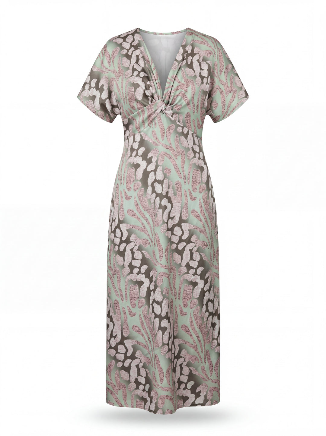 Elegant Copper Midi Dress with Twisted Bow Detail for Women