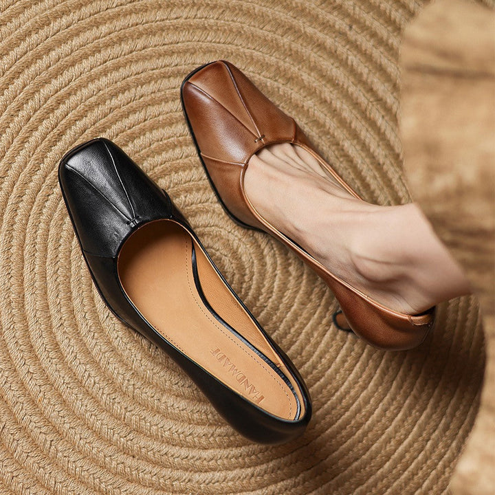 Alouette | Leather Square-Toe Pumps