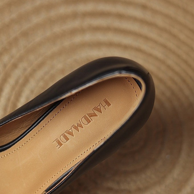 Caelune | Leather Square-Toe Pumps