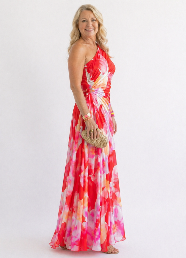 Violet & Grace™ | Vibrant Tropical Evening Dress