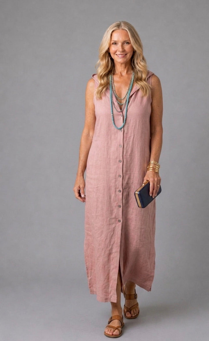 Stellan | Open Front Button Maxi Dress