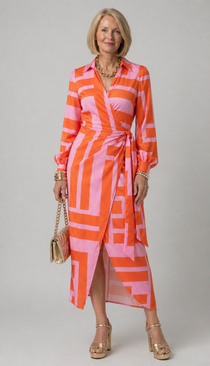 Violet & Grace™| Printed Wrap Dress