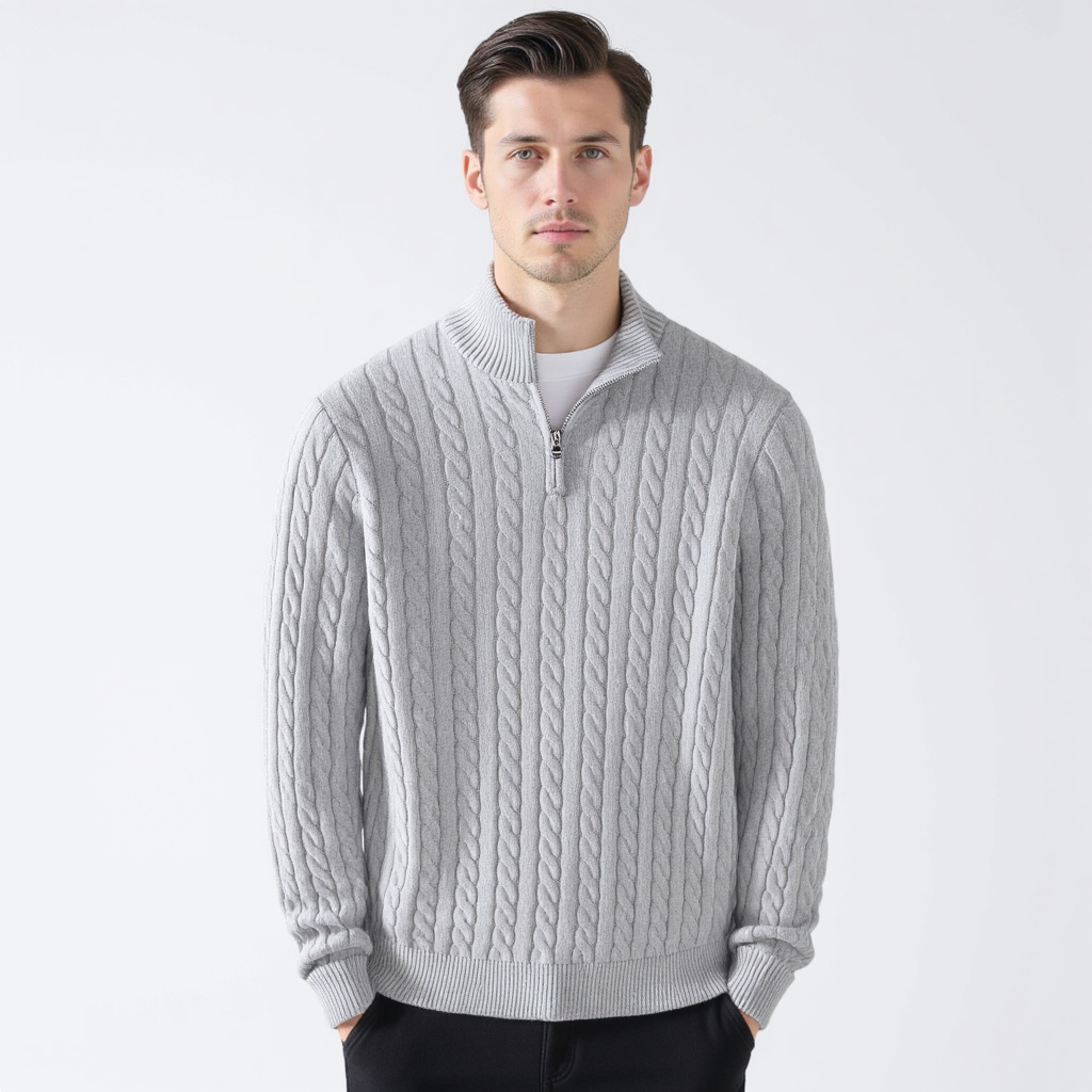 Weston Zipped Cable Sweater