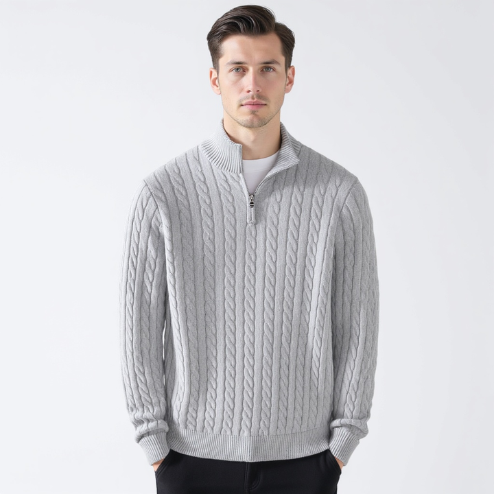 Weston Zipped Cable Sweater