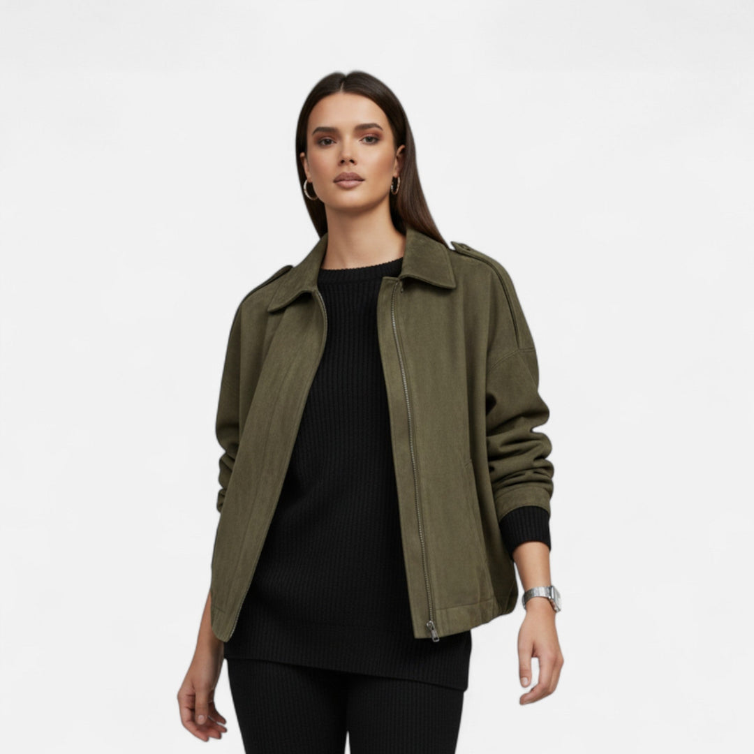 Eliaro Moda | Classic Suede Jacket for Women with Lapel