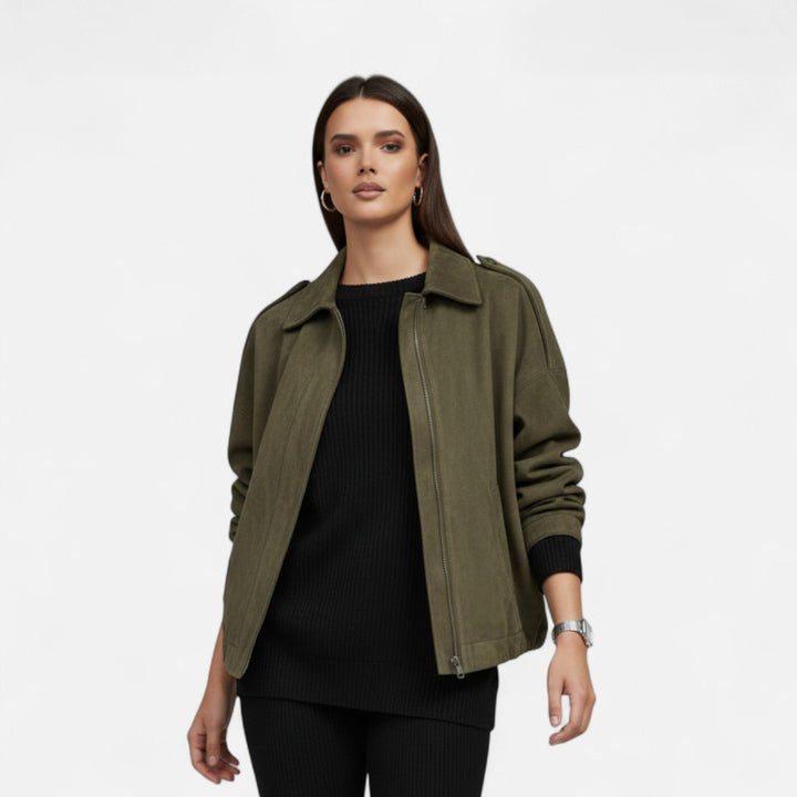 Eliaro Moda | Classic Suede Jacket for Women with Lapel