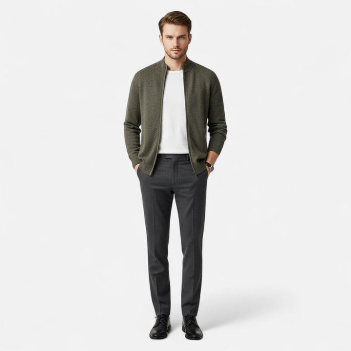 Men’s Mock Collar Wool Sweater