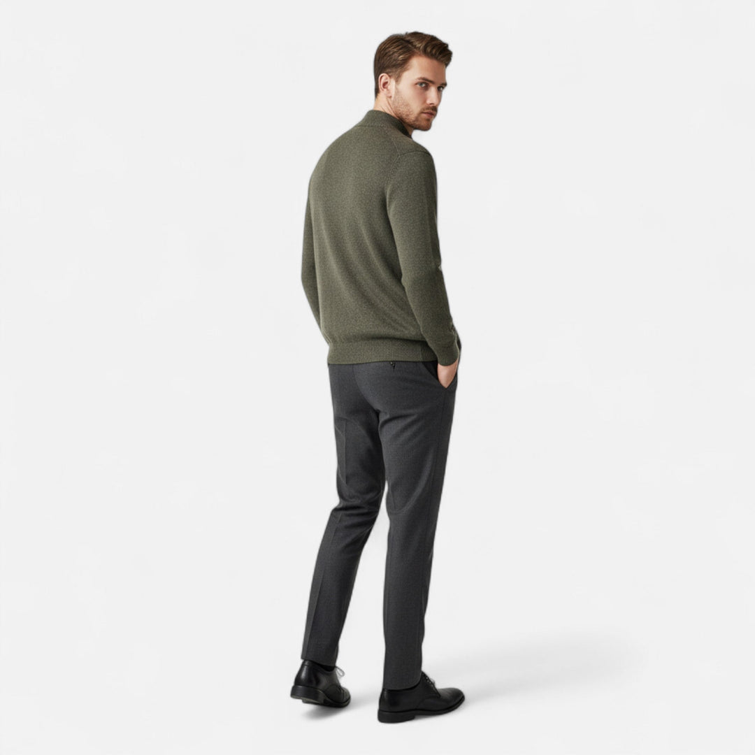 Men’s Mock Collar Wool Sweater