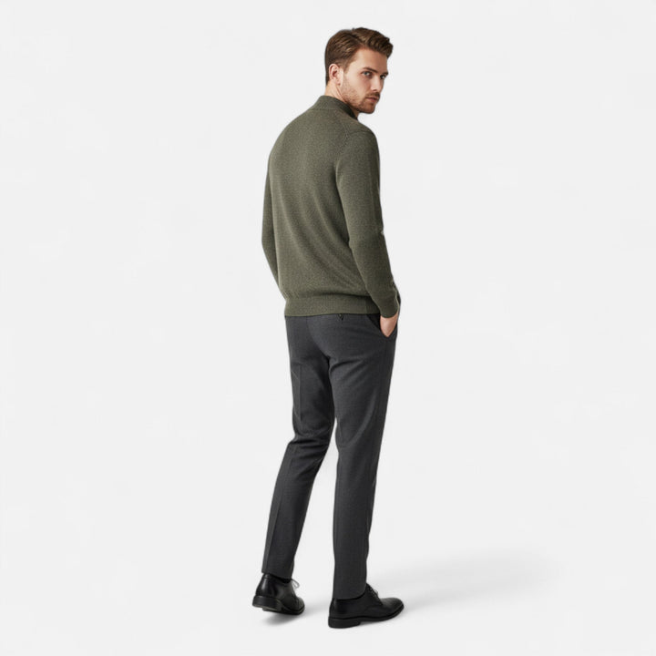 Men’s Mock Collar Wool Sweater