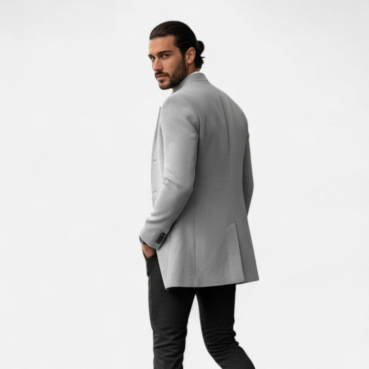 Roselains | Men’s Tailored Coat – Classic Solid Comfort