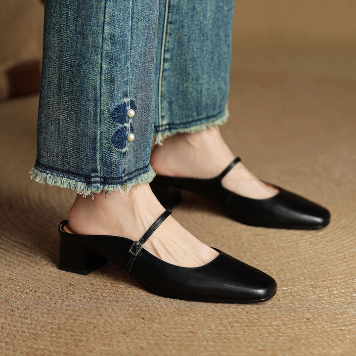 Ava | Leather Mules