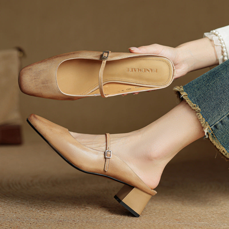 Ava | Leather Mules