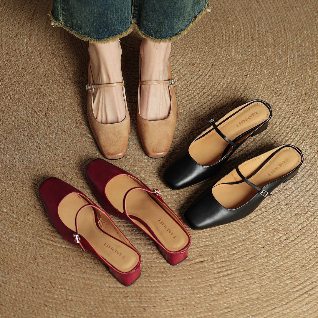 Ava | Leather Mules
