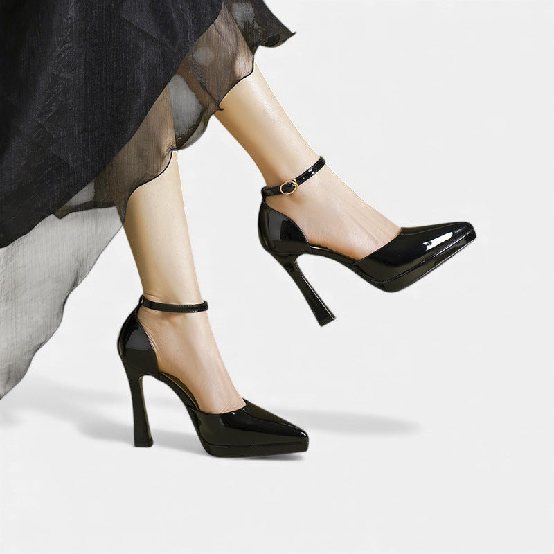 Evette Leather Heels