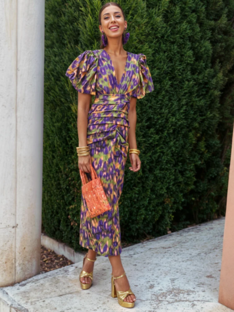 Violet & Grace™ | Vivid Pleated Midi Dress
