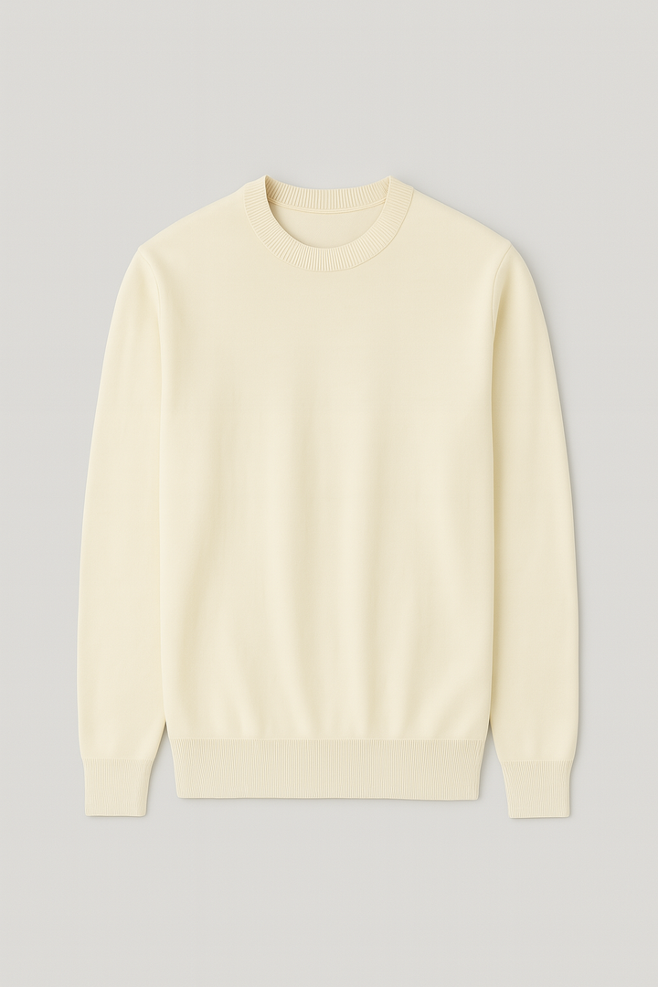 Men’s Sweatshirt – Knitted Crewneck Look, Warm & Relaxed Fit