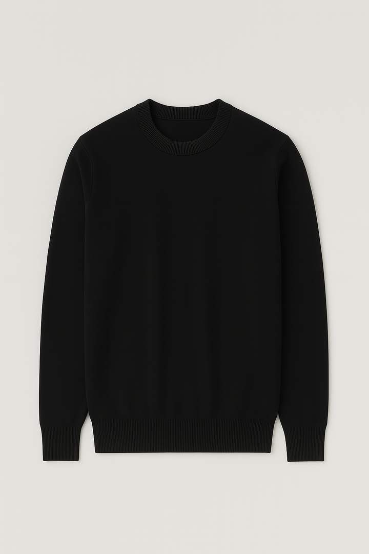 Men’s Sweatshirt – Knitted Crewneck Look, Warm & Relaxed Fit