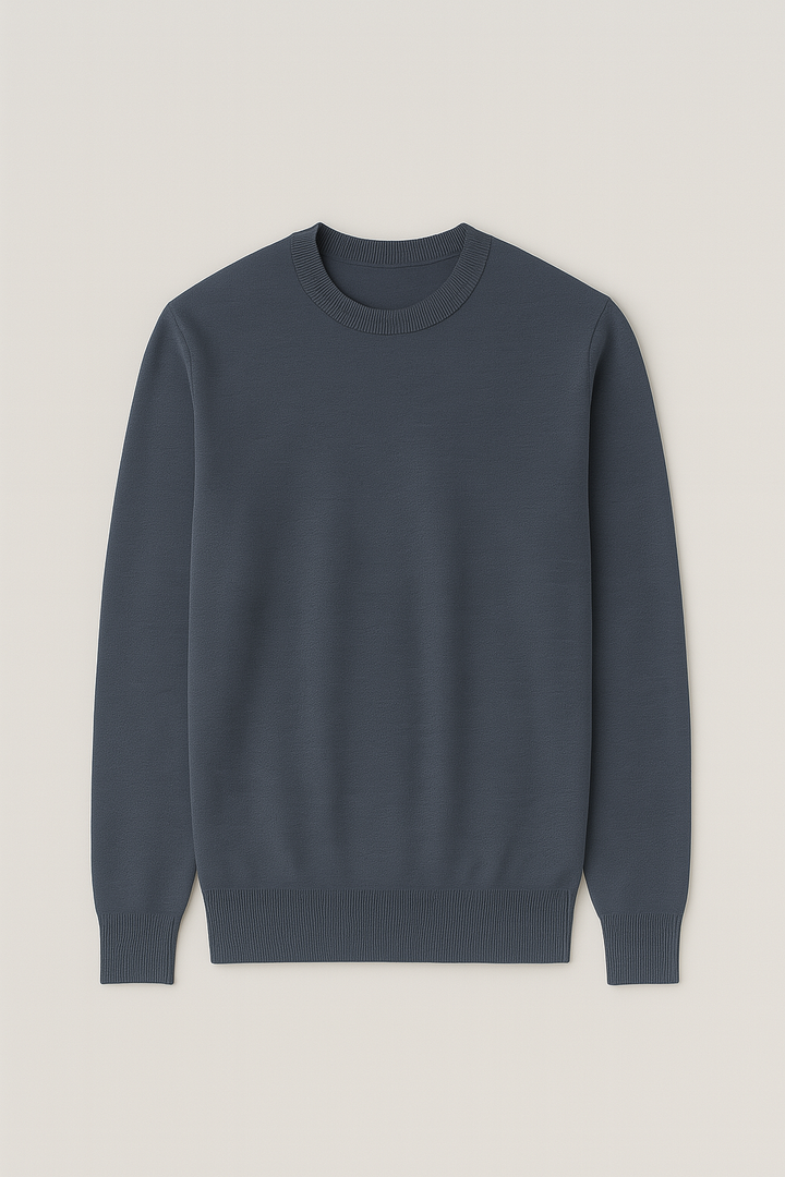 Men’s Sweatshirt – Knitted Crewneck Look, Warm & Relaxed Fit