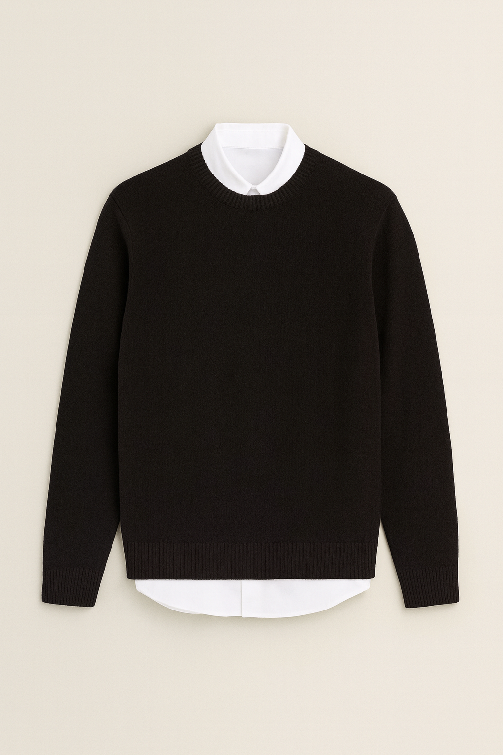 Men's sweaters – Knitted look with round neck, loose & casual
