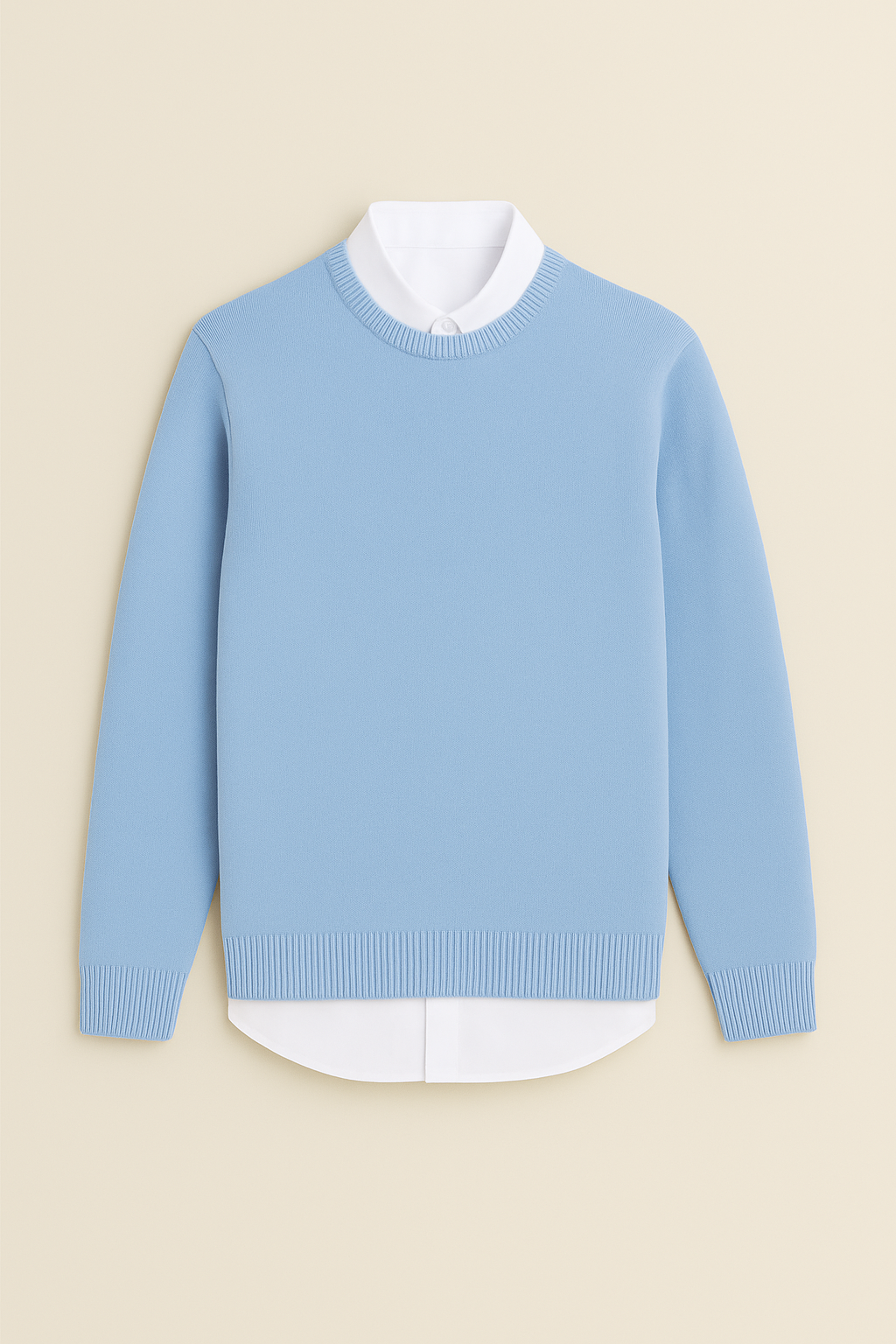 Men's sweaters – Knitted look with round neck, loose & casual