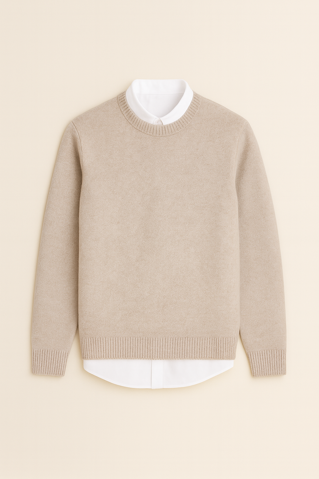 Men's sweaters – Knitted look with round neck, loose & casual