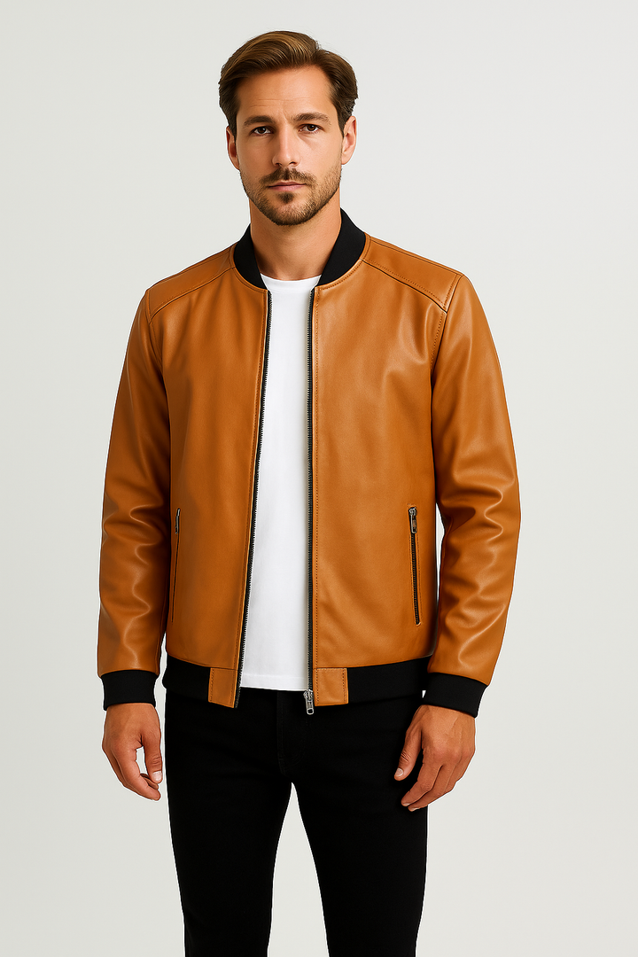 Men's jacket – Retro art with stand-up collar & fashionable